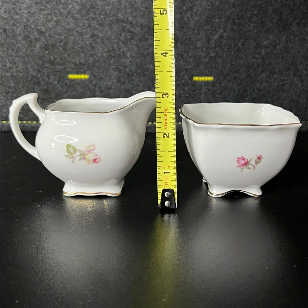 Vintage Schumann Arzberg Germany Antique‎ Rose Creamer & Open Sugar Bowl